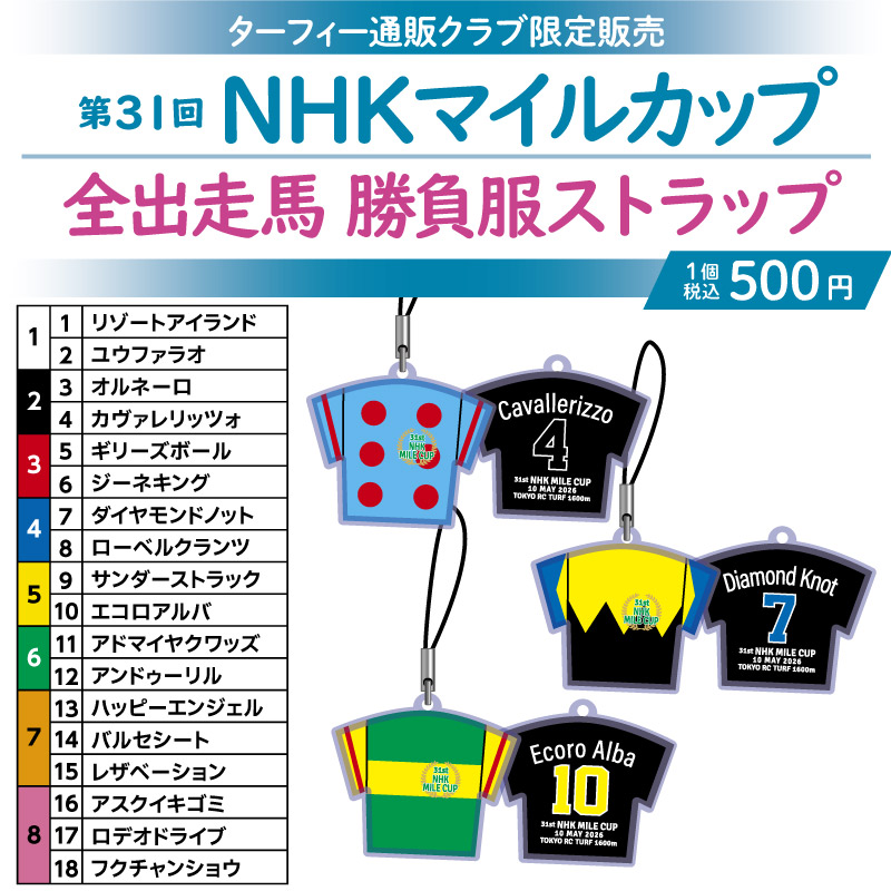 アーモンドアイ　ミニゼッケン　勝負服ストラップ アーモンドアイ/ゼッケン型トート グッズを買って引退馬支援 馬site | その他