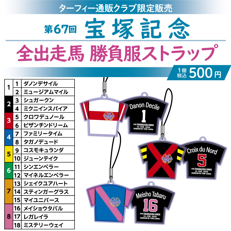 勝負服ストラップ 7月上旬発送】第67回宝塚記念 勝負服ストラップ | カテゴリー一覧