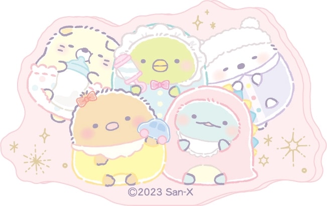 ＊すみっコぐらし　アクリルステッカー　E みんな（ピンク）