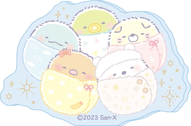 ＊すみっコぐらし　アクリルステッカー　F みんな（ブルー）