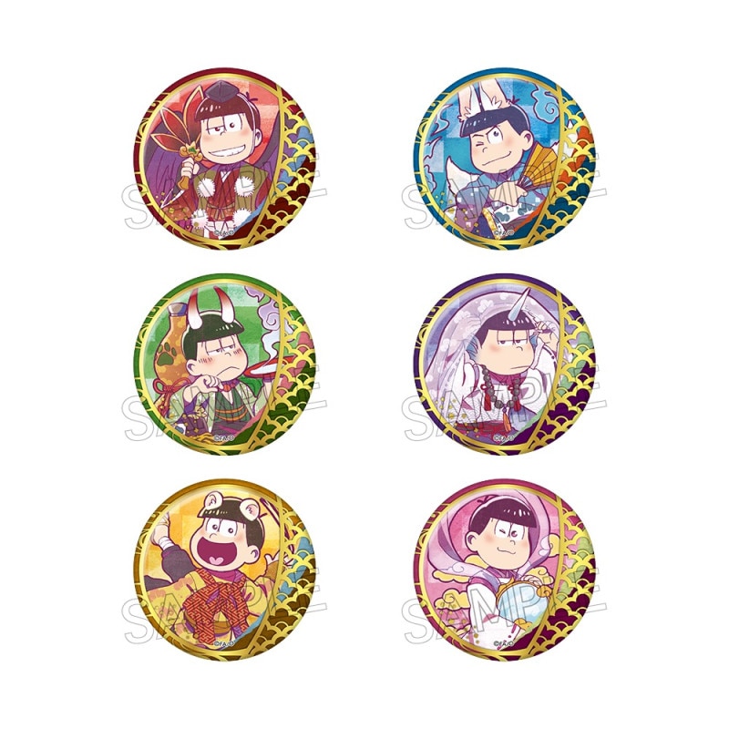 おそ松さん まぼろしウインク チェンジング缶　 AJ2018限定　全13種セット おそ松さん_金屏風柄缶バッジ 【コンプリートBOX／12個入り