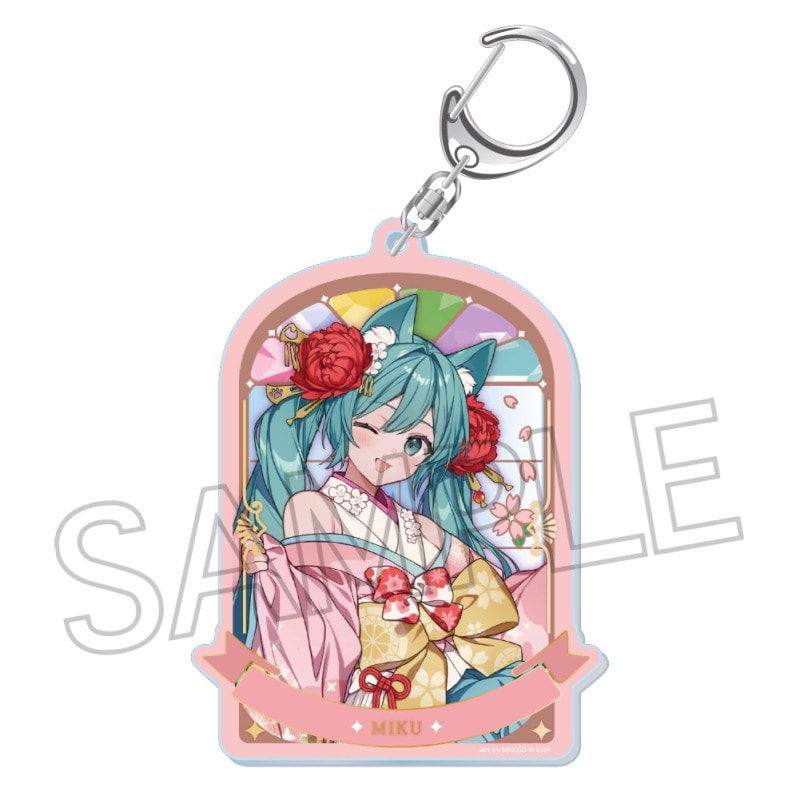 初音ミク　百鬼夜行 ～麗宴～　箔押しアクリルキーホルダー　A 猫又（ねこまた）