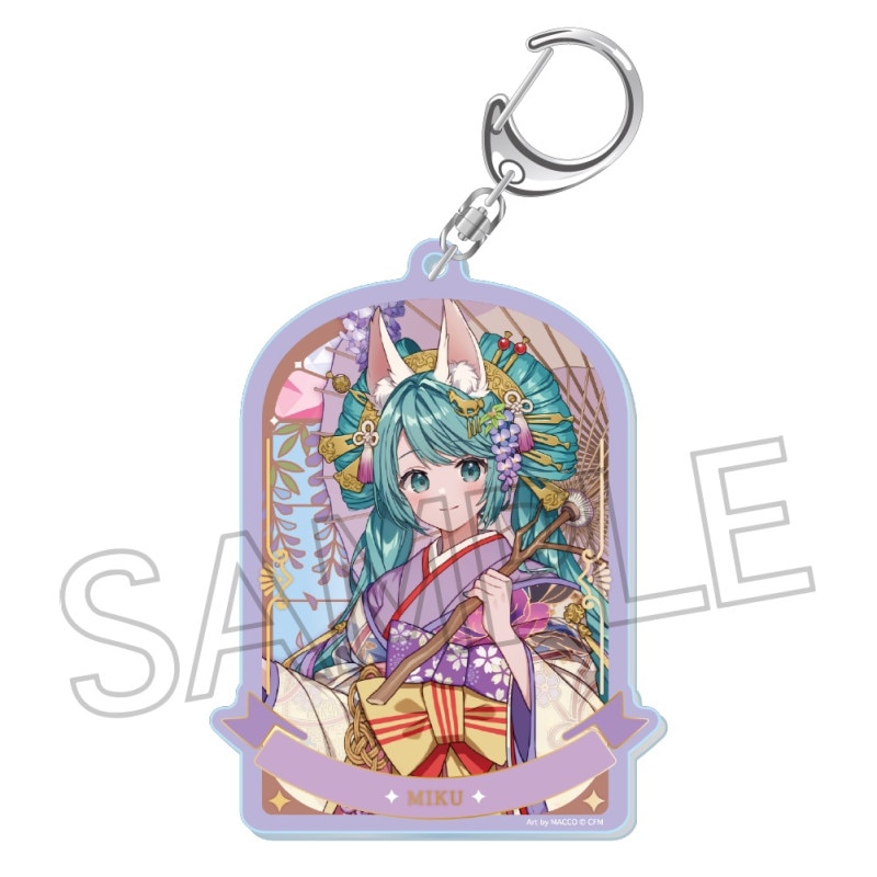 初音ミク 百鬼夜行 ～麗宴～ 箔押しアクリルキーホルダー C 白狐（しろ