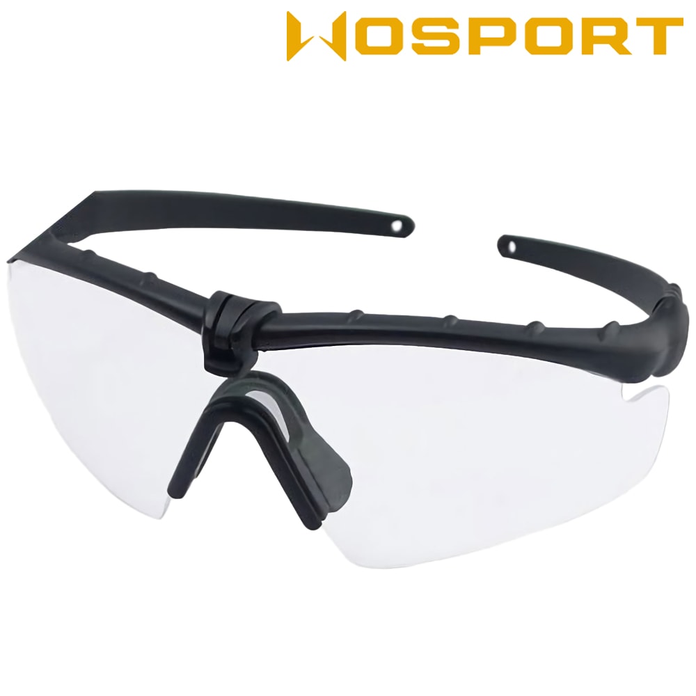 WOSPORT ワイドタイプ シューティンググラス Black (Clearレンズ)