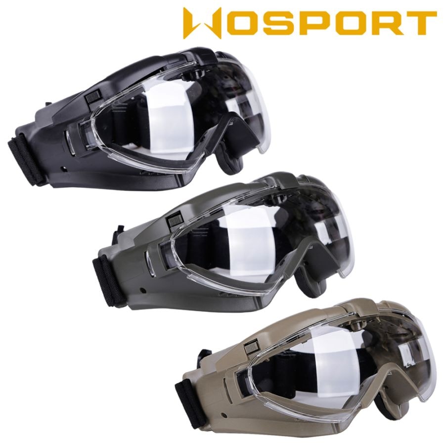 WOSPORT ファン内蔵 ワイドゴーグル BK