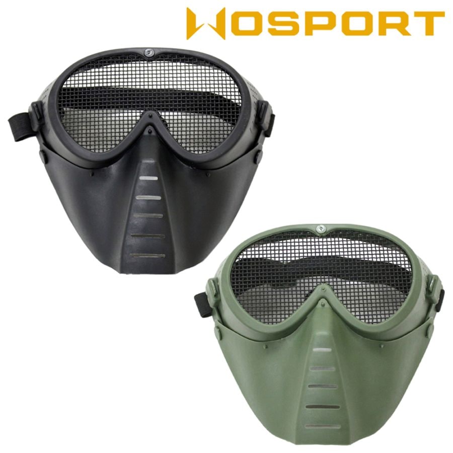 WOSPORT フルフェイスゴーグル スチールメッシュ 丸