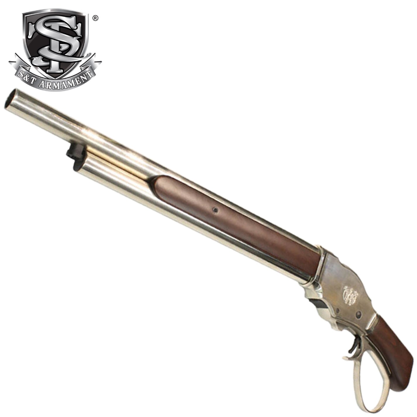 S＆T ウィンチェスター Ｍ1887 ソードオフ ガスショットガン リアルウッドSilver ワイドレバー
