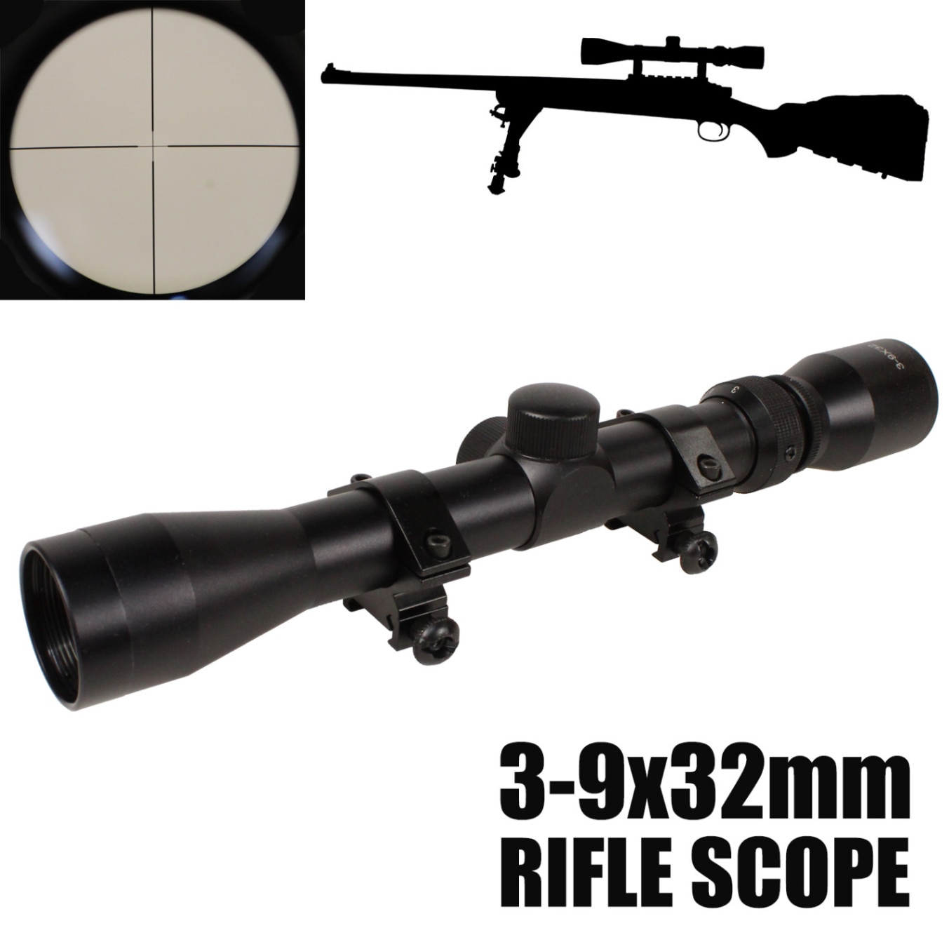 3-9ｘ32mm ライフルスコープ BK (M40) / 3-9X32 Airsoft Rifle Scope Black