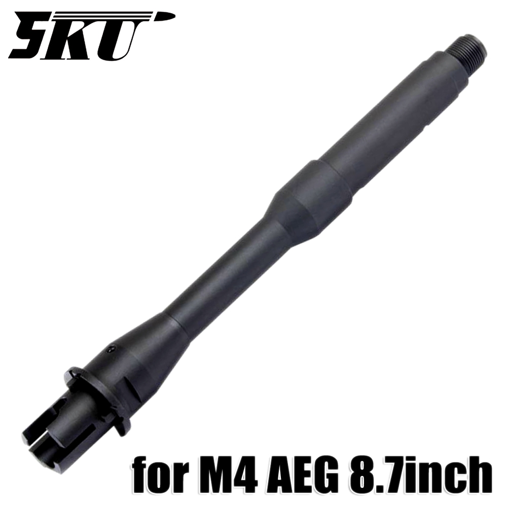 5KU 電動M4用 アルミアウターバレル 8.7インチ Black (14mm 逆ネジ)