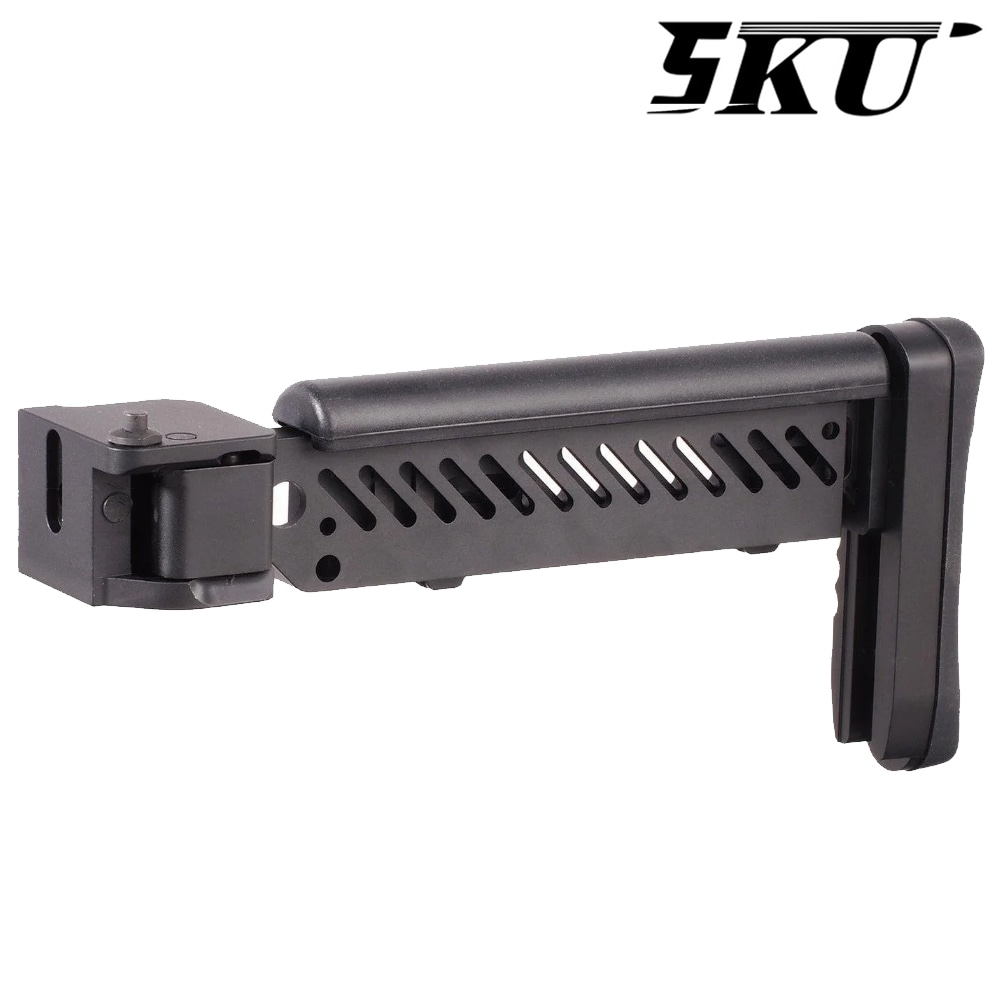 5KU ZENIT PT-5タイプ フォールディングストック （TM AKM用） / 5KU PT-5 Style Side Folding Stock For Marui TM AKM GBB Series (Black)