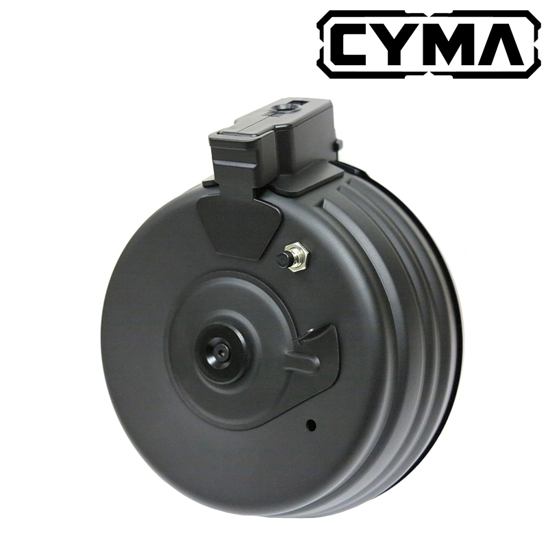CYMA AK用 2500連 音感センサー付き 電動ドラムマガジン BK