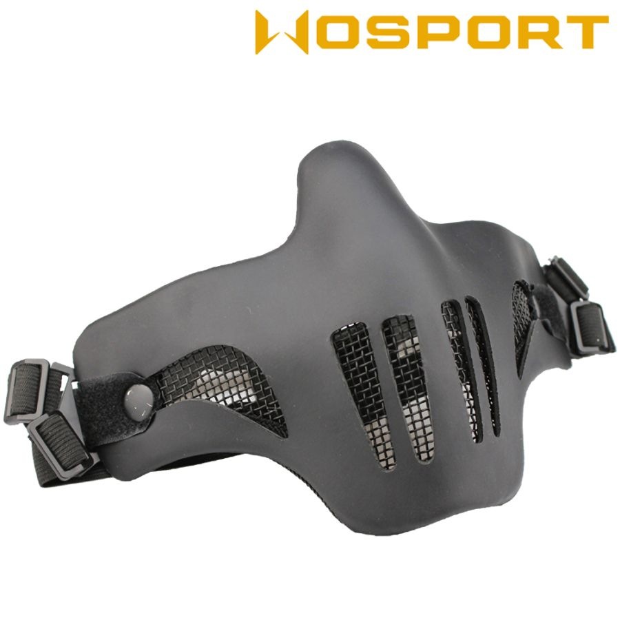 WOSPORT V1タイプ メッシュ レザーマスク Black