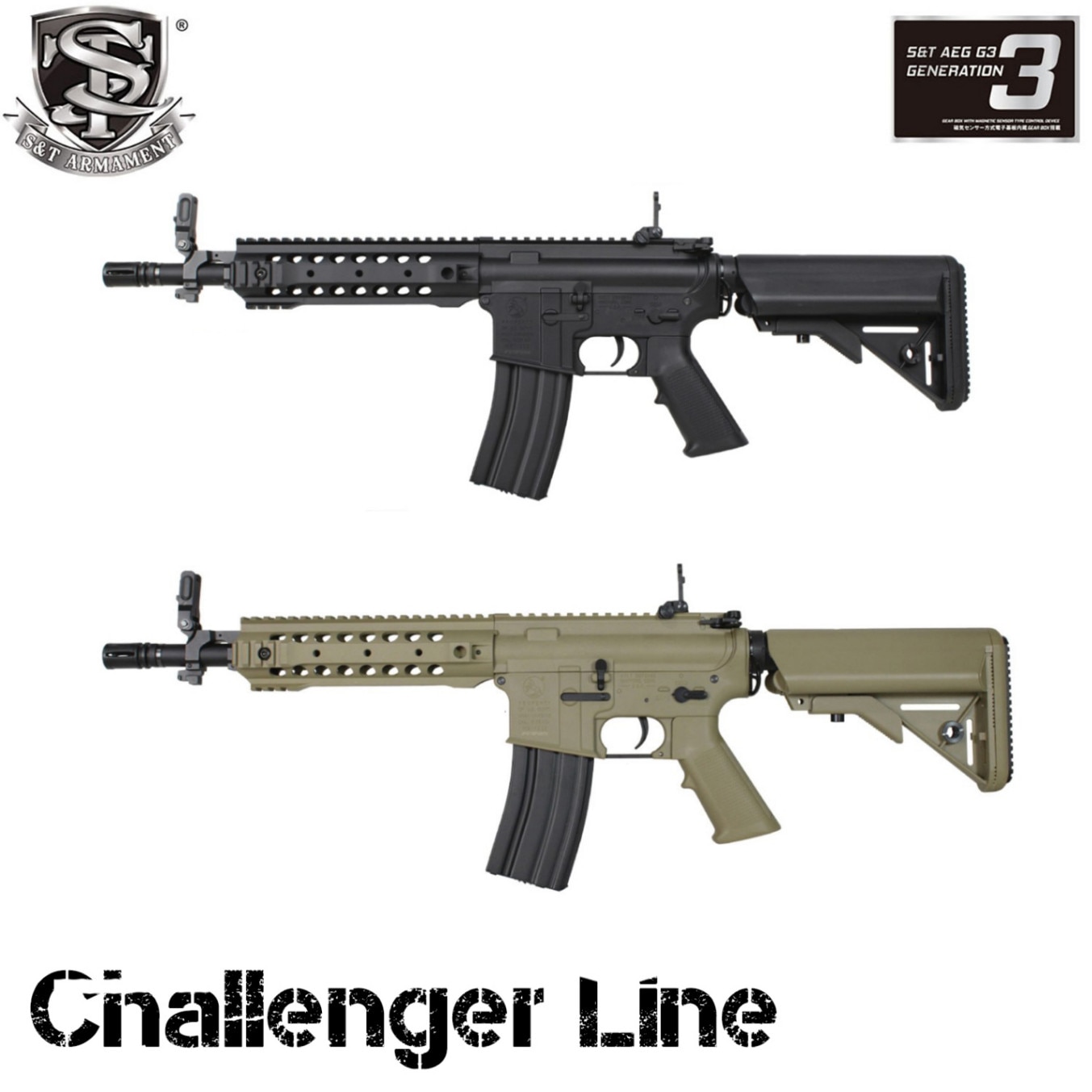 S＆T  M4 URX3.1 8インチ チャレンジャーライン G3電動ガン Black  / S&T M4 URX3.1 8