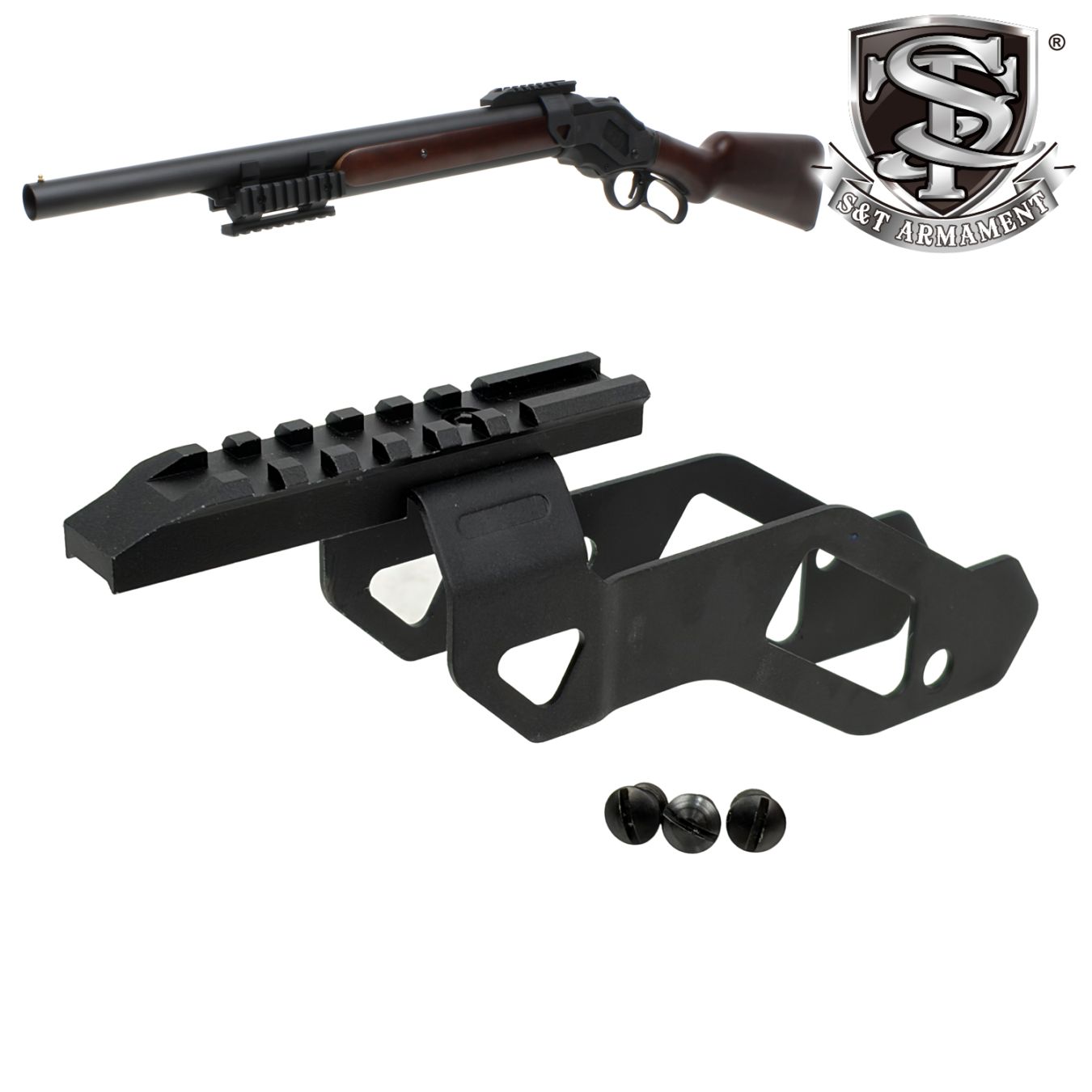 S＆T M1887 ショートトップレール BK