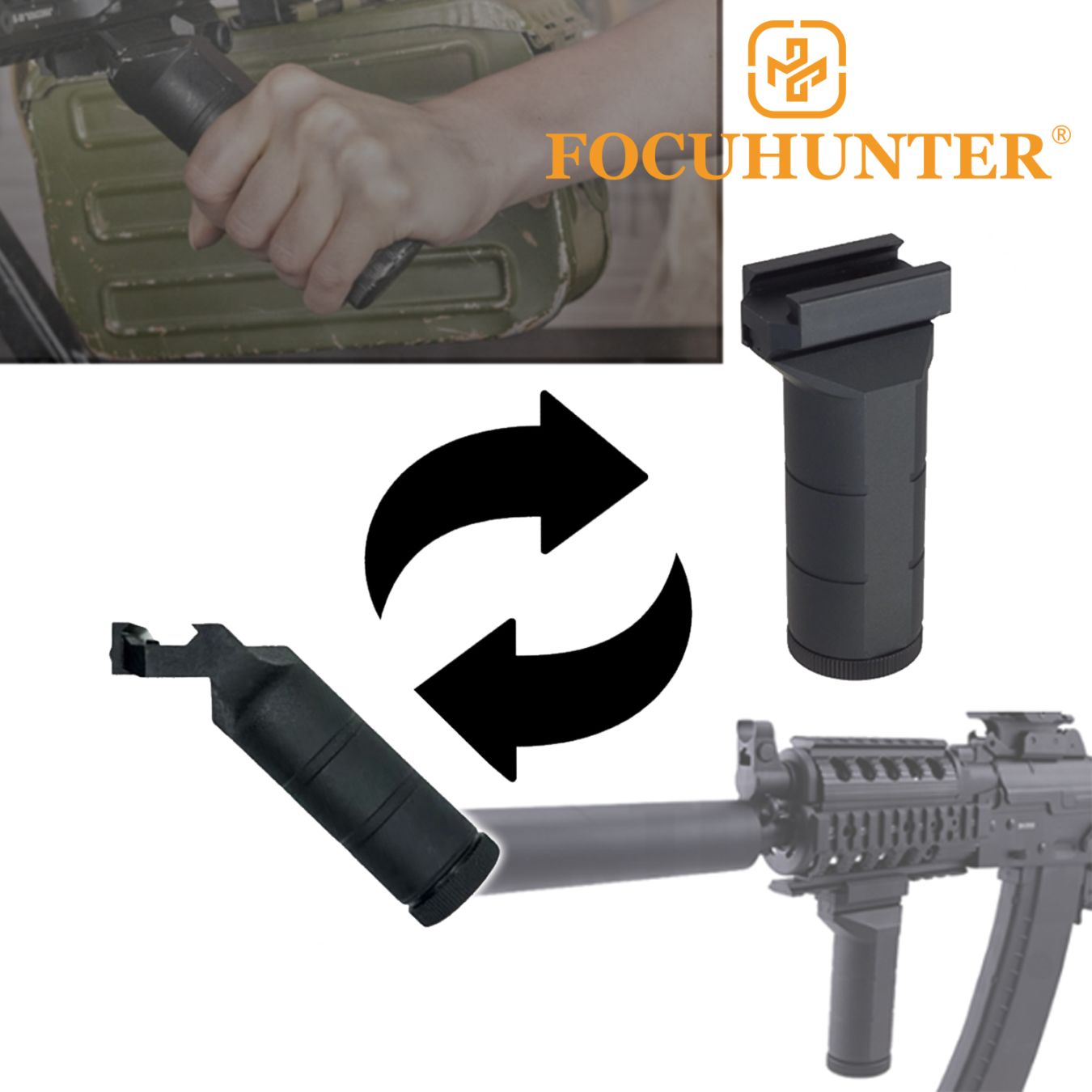 FOCUHUNTER ZENIT PK-1タイプ オフセットフォアグリップ