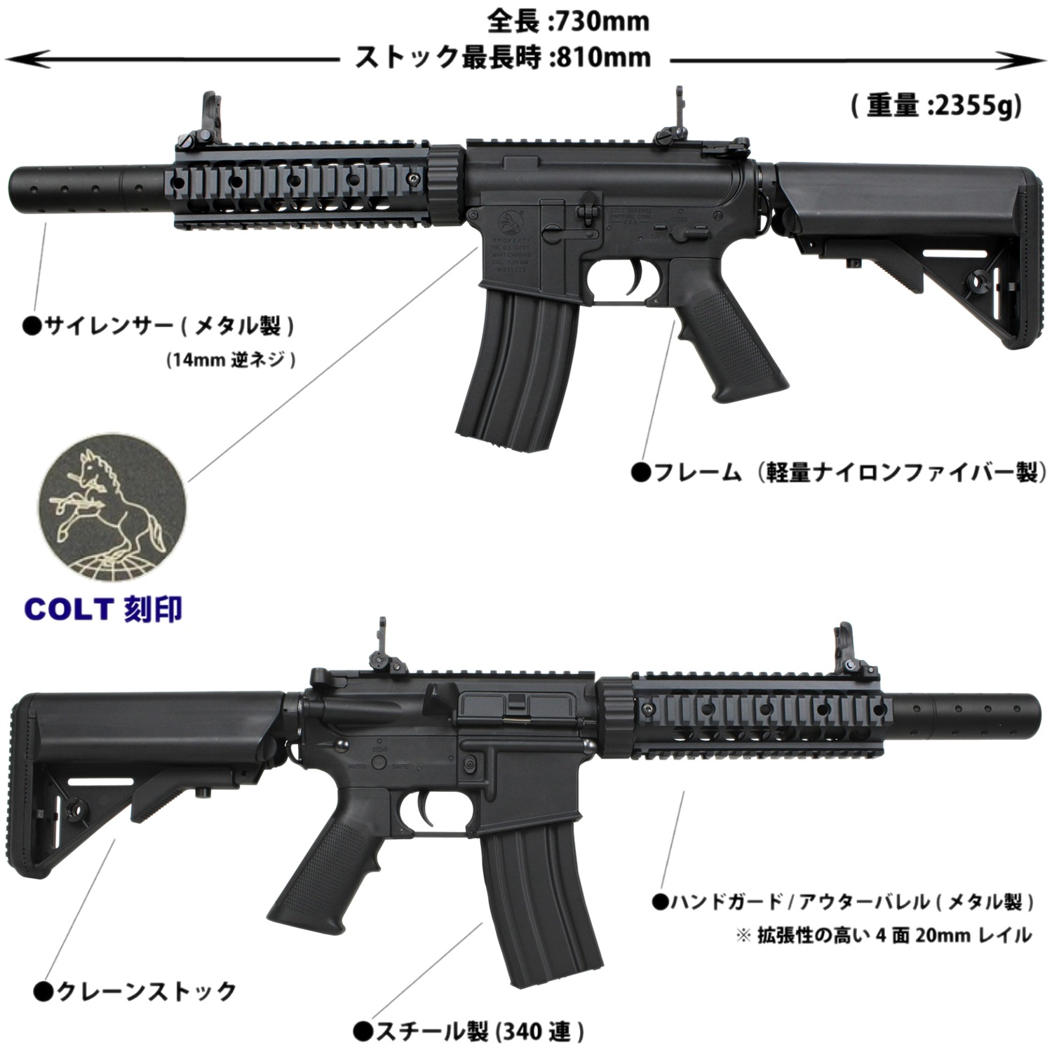 S＆T M4 CQB FF7インチ チャレンジャーライン G3電動ガン / M4 CQB FF7