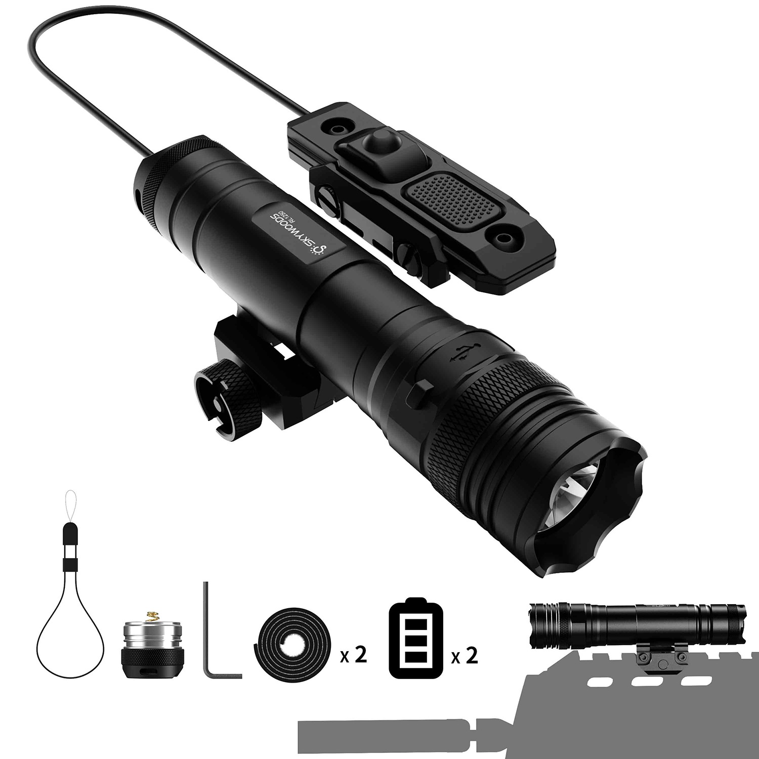 SKYWOODS RL1250 タクティカルフラッシュライト