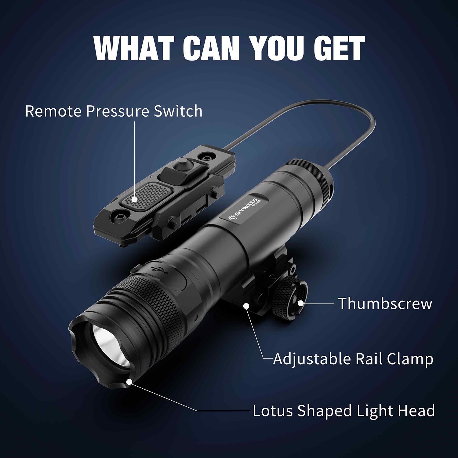 SKYWOODS RL1250 タクティカルフラッシュライト