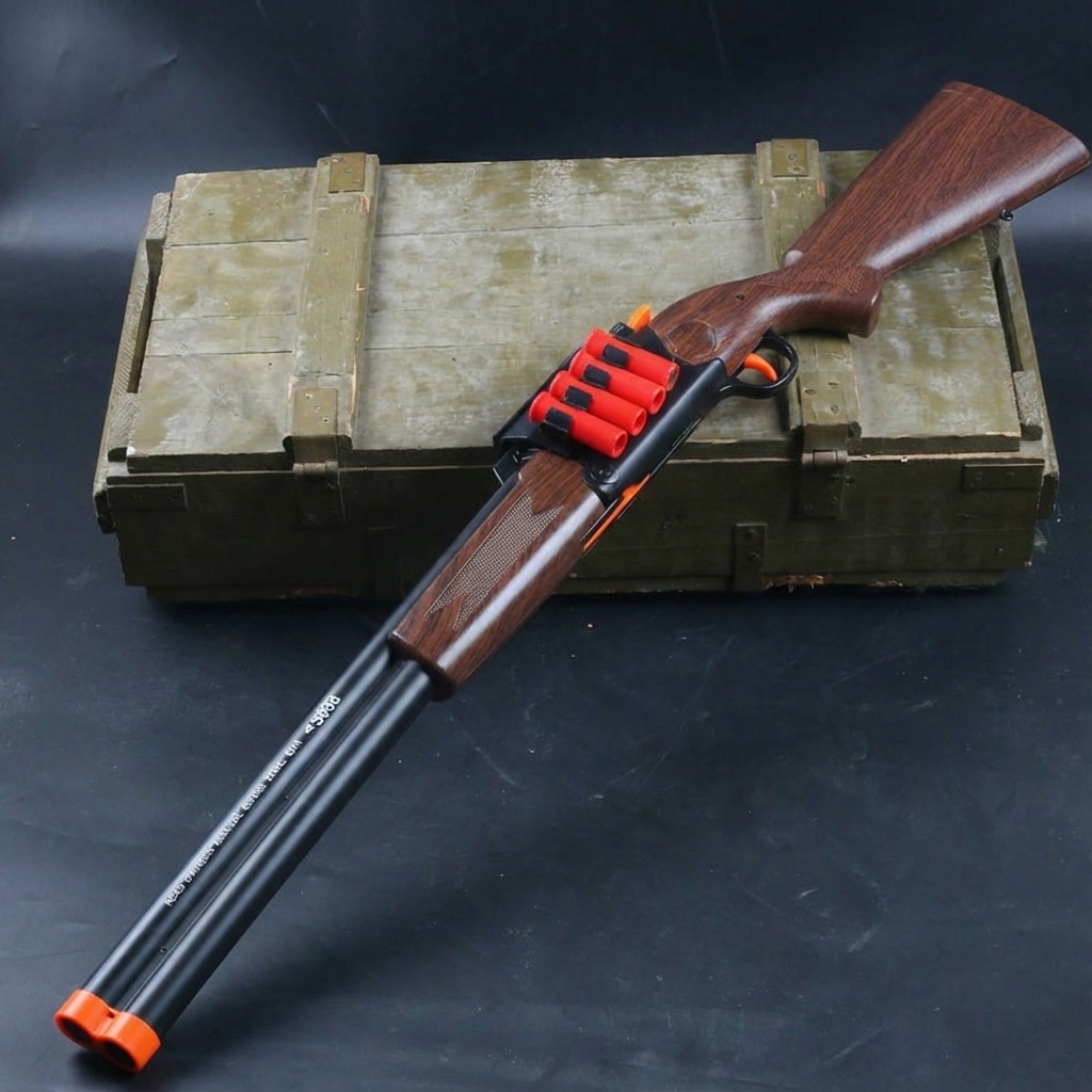 JIN HUAN 上下2連タイプ スポンジショットガン 固定ストック BK/FW