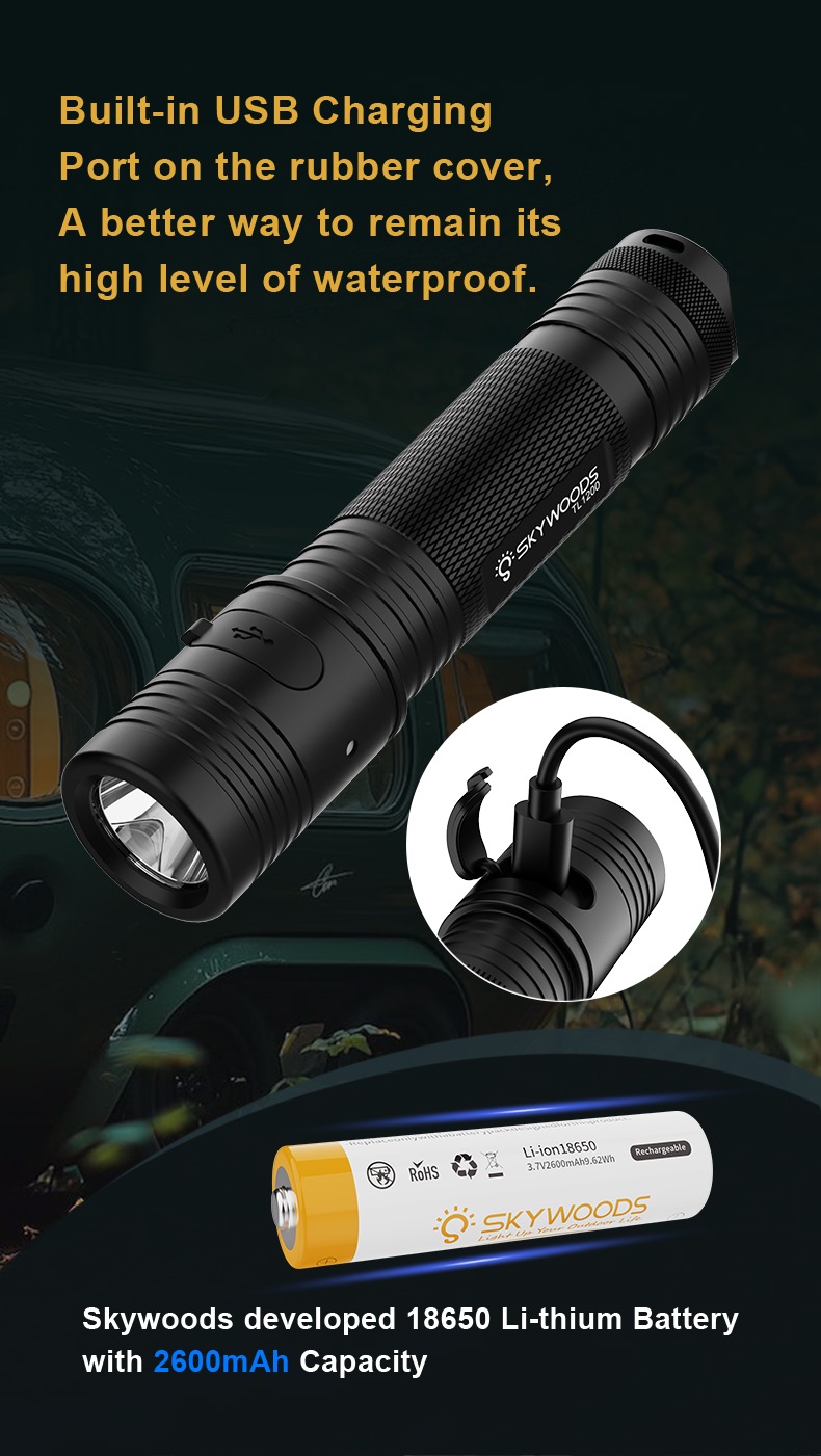 SKYWOODS TL1200 タクティカルフラッシュライト