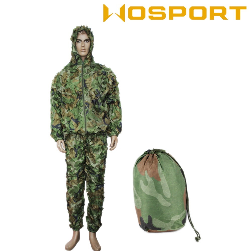 WOSPORT 3Dパターン メッシュ ギリースーツ 上下セット (WoodLand