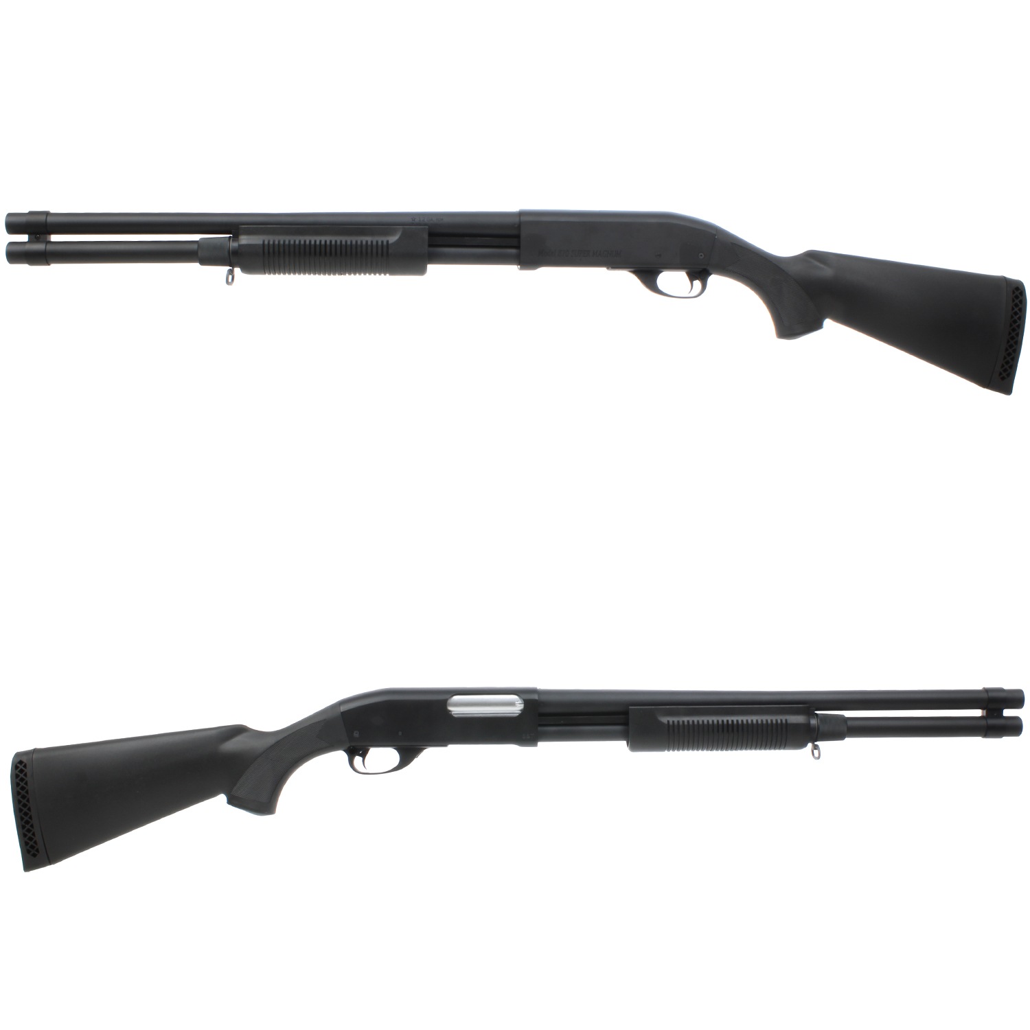 S＆T M870 ロング BK/BK エアーショットガン SUPER MAGNUM刻印