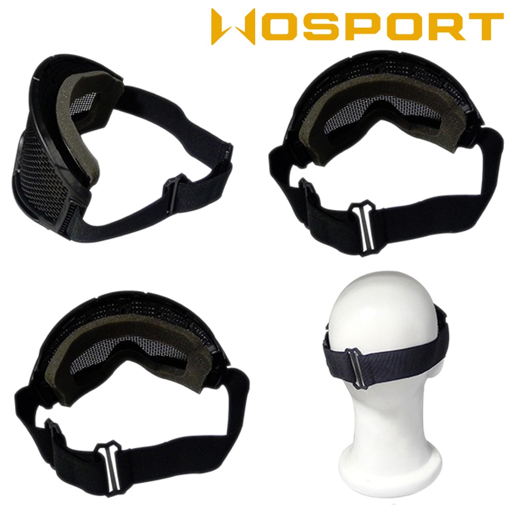 WOSPORT ワイドゴーグル スチールメッシュ Black