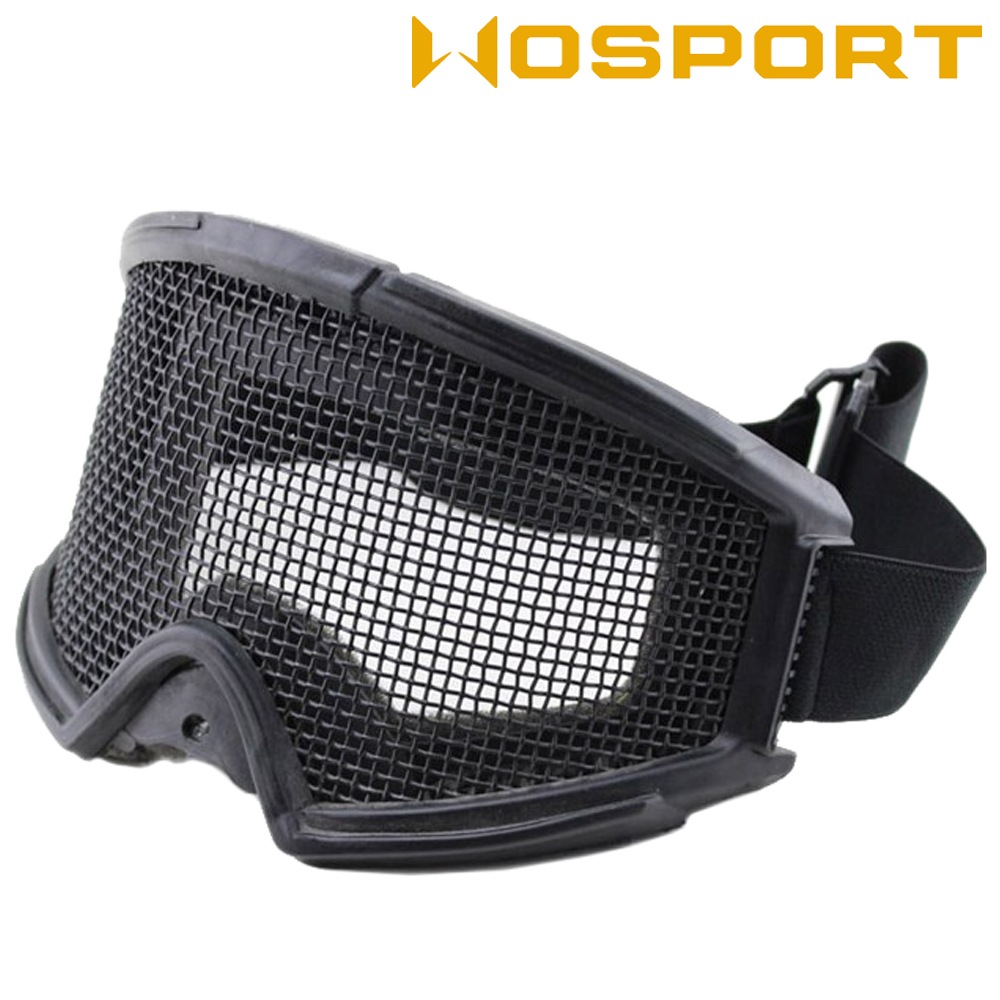 WOSPORT ワイドゴーグル スチールメッシュ Black