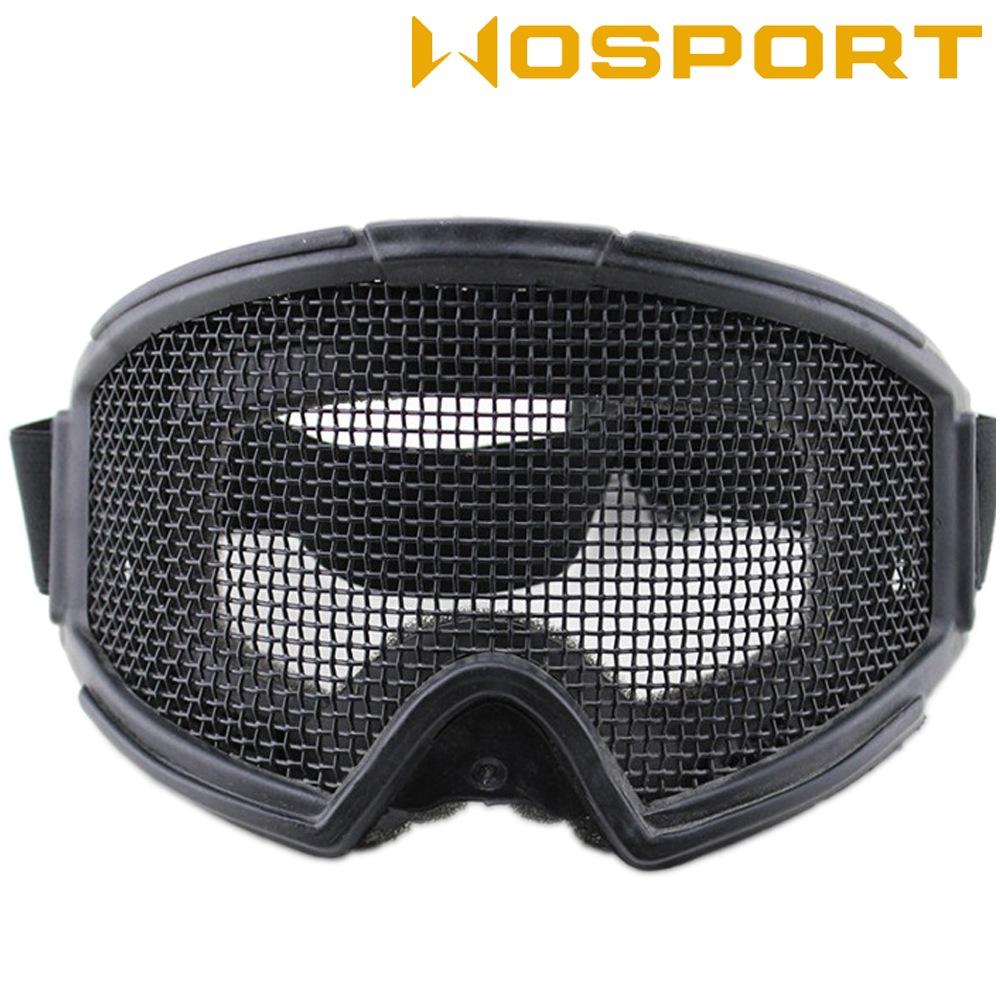 WOSPORT ワイドゴーグル スチールメッシュ Black