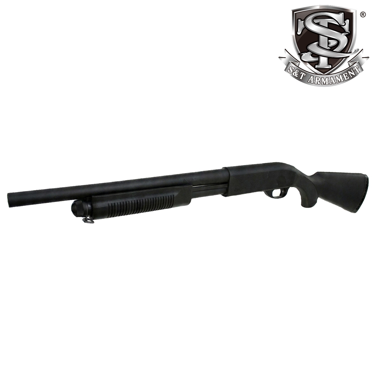 S＆T M870 ミディアム BK/BK エアーショットガン SUPER MAGNUM刻印