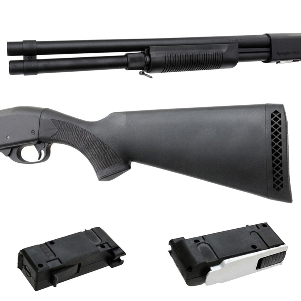 S＆T M870 ロング エアーショットガン Black Remington刻印
