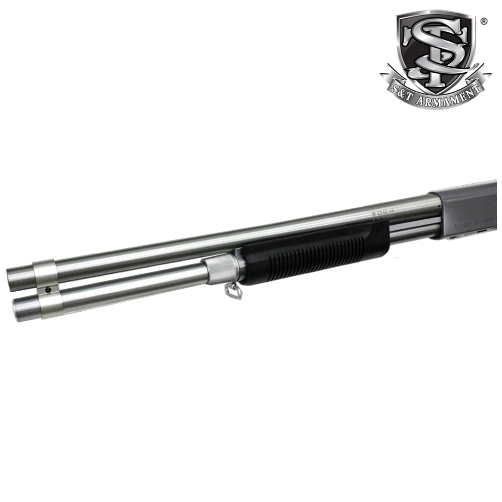 S＆T M870 ロング エアーショットガン Silver＆Black