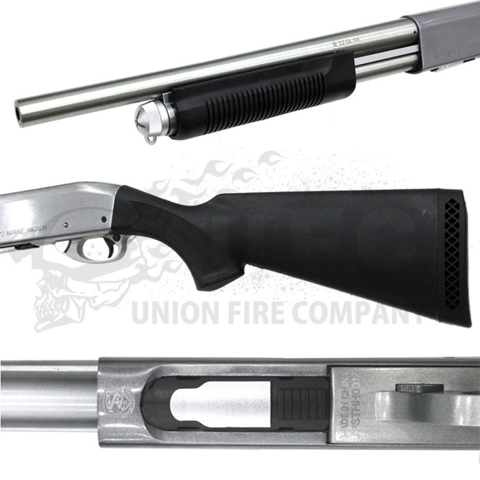 S&T M870 ミディアム エアーショットガン Silver&Black