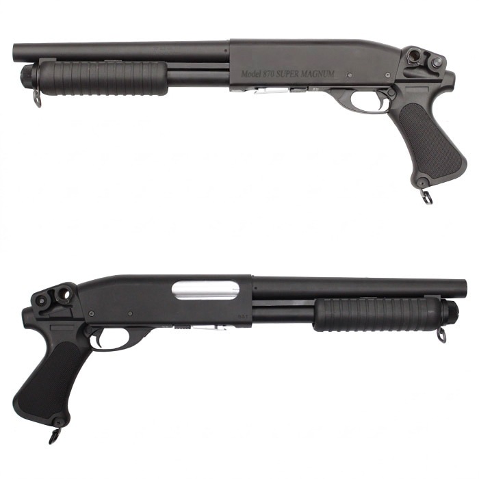 S＆T M870 ショート エアーショットガン Black / M870 Short Spring Power Shotgun