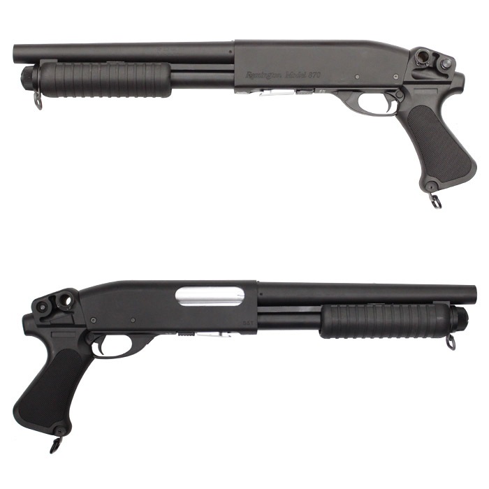 S＆T M870 ショート エアーショットガン Black / M870 Short Spring