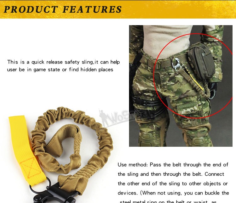 WOSPORT セフティ ランヤード A Black