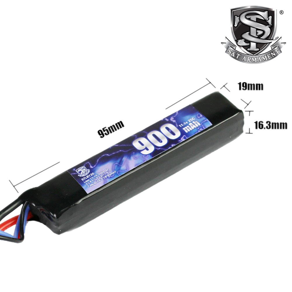 S＆T Lipo 11.1v 900mAh スティックバッテリー T型コネクター