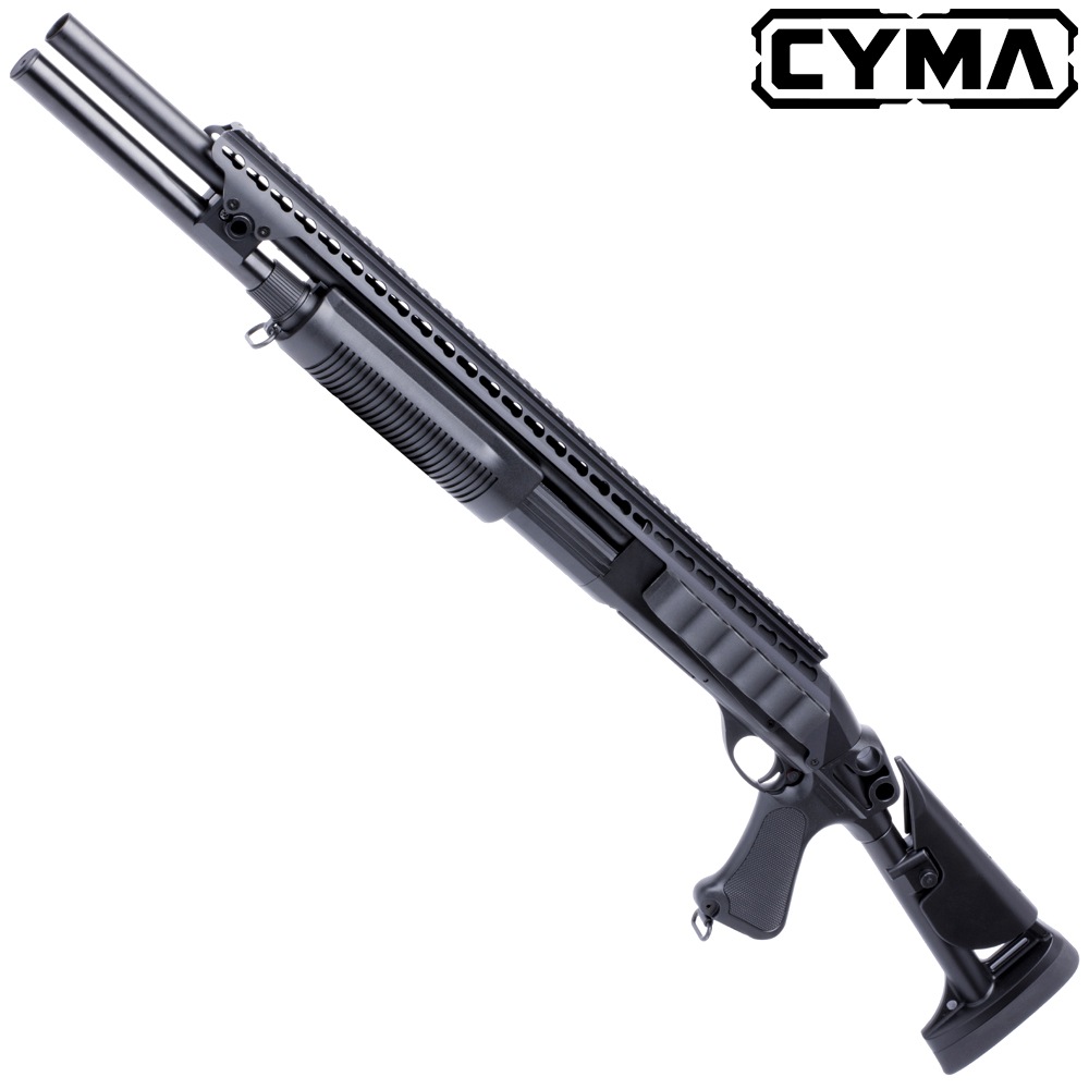 CYMA M870-L Keymod Tac. リトラクタブルストック フルメタルショットガン Black