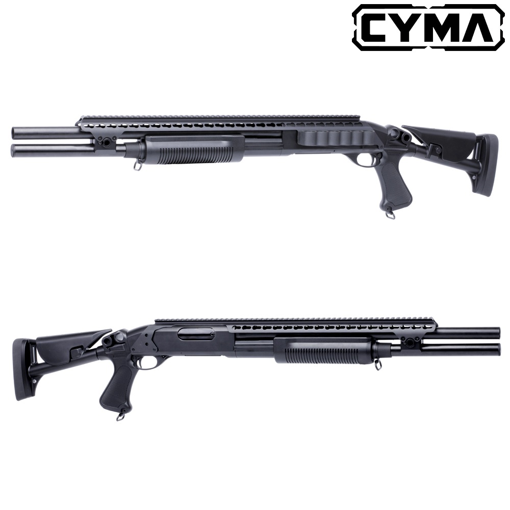 CYMA M870-L Keymod Tac. リトラクタブルストック フルメタルショットガン Black