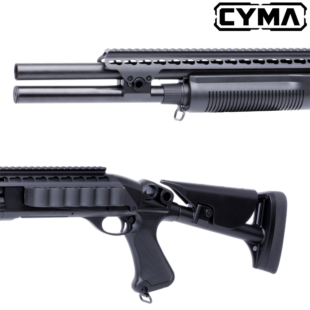 CYMA M870-L Keymod Tac. リトラクタブルストック フルメタルショットガン Black