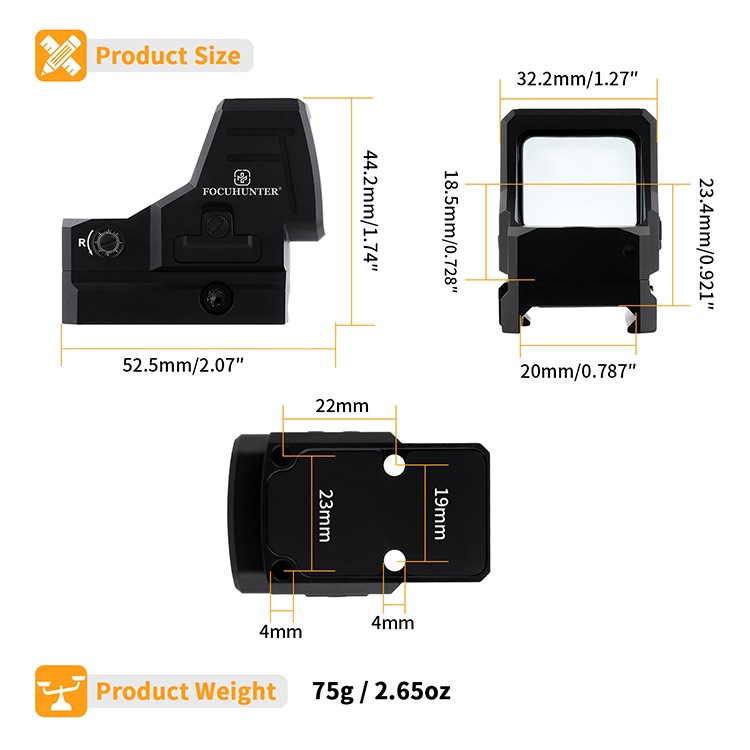 FOCUHUNTER Talent 1x26mm ソーラー レッドドットサイト