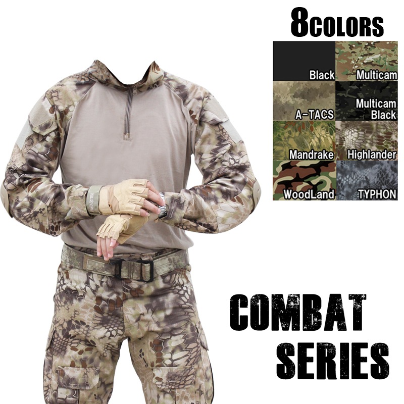 サバゲー・ミリタリー・タイフォン タイフォン迷彩上下 サバゲー 戦闘服 実物生地 : [HEAT
