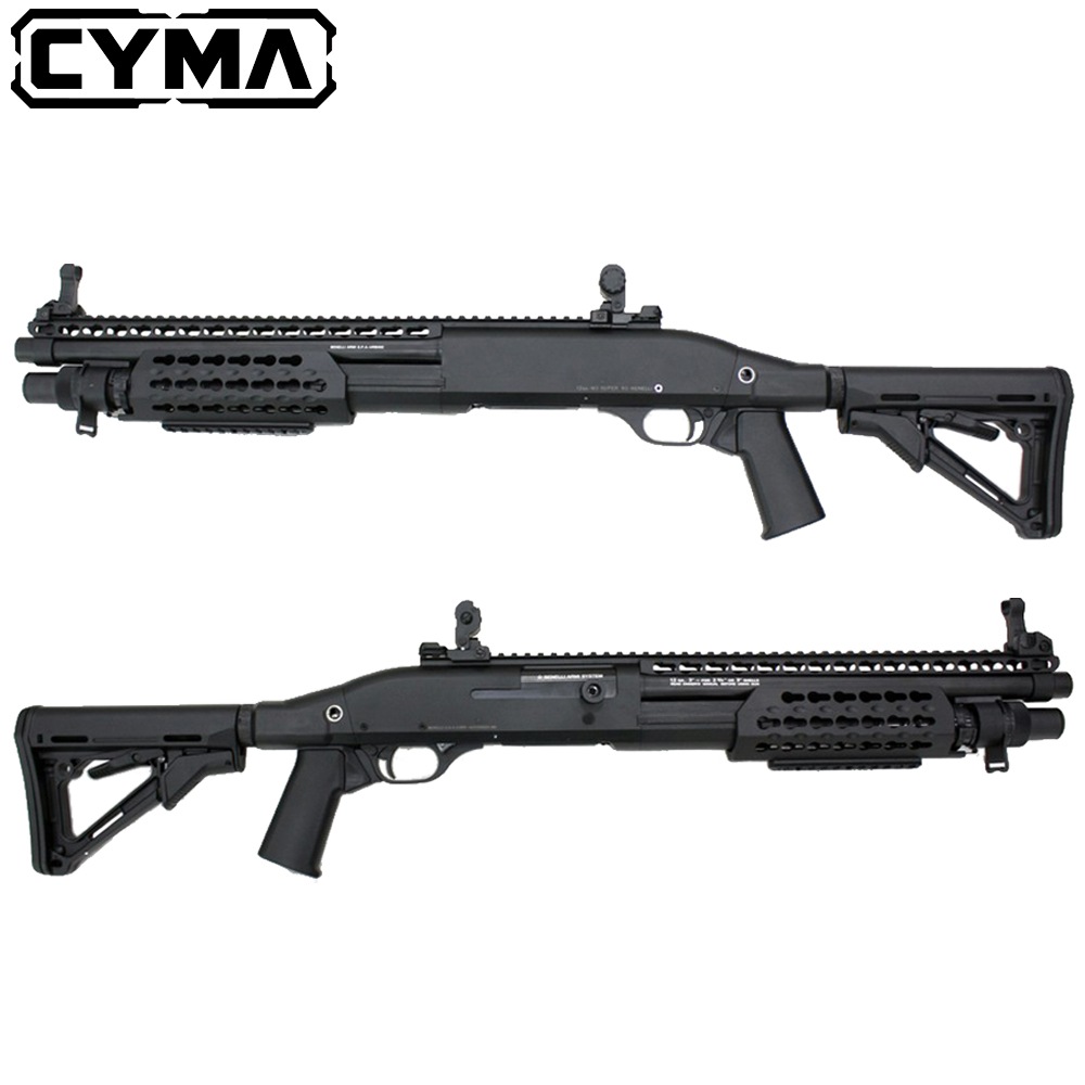 CM.365 VERSION エアソフトショットガン CM365 ベネリM3 Tac.固定ストック スポーツライン ショート BK