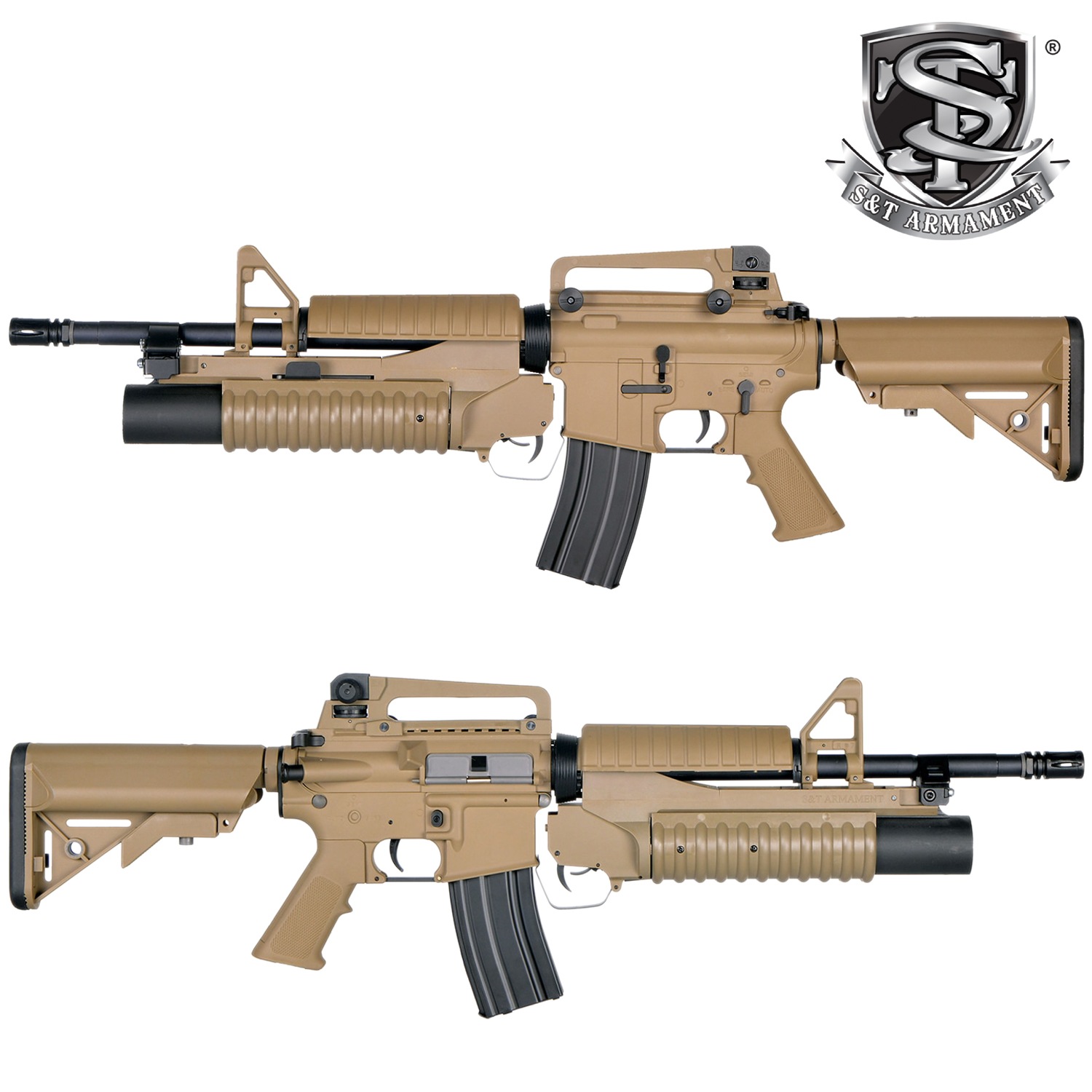 S＆T M4A1 スポーツライン電動ガン with M203 グレネードランチャー ショート DarkEarth