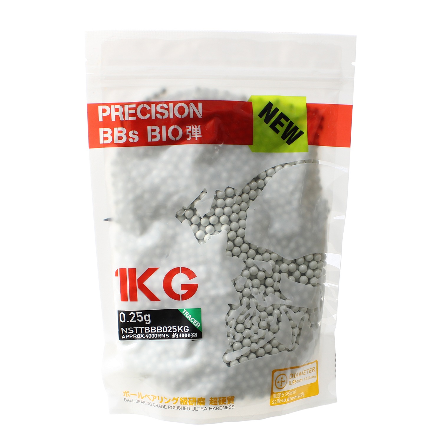 S＆T NEW PRECISION 6mm BIO TRACER バイオBB弾(BIO 蓄光) 0.20g～0.25g
