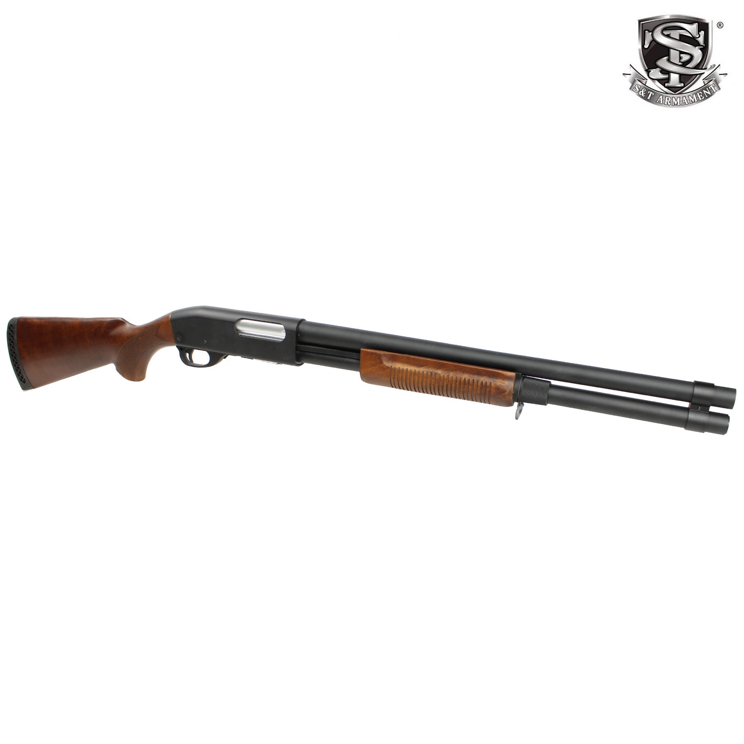 S＆T M870 ロング リアルウッド エアーコッキングショットガン / M870 Long Model Real Wood