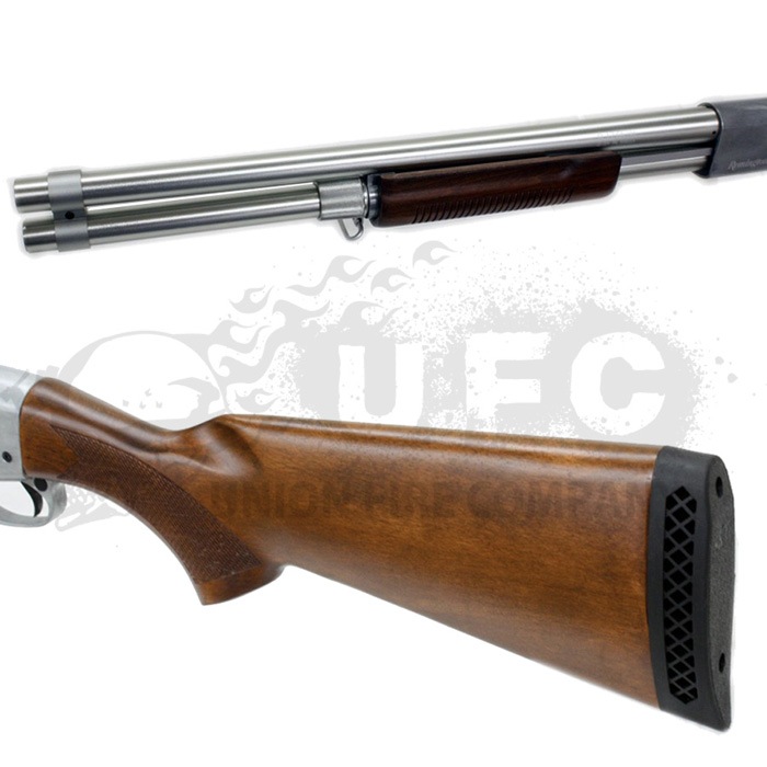 S＆T M870 ロング リアルウッド エアーショットガン Silver / S&T M870 Long Model Real Wood SV