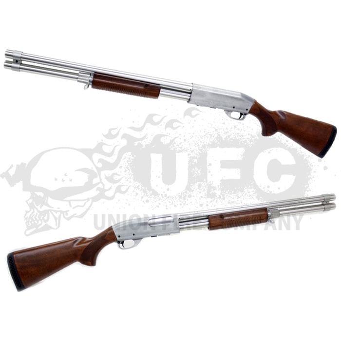 S＆T M870 ロング リアルウッド エアーショットガン Silver / S&T M870 Long Model Real Wood SV