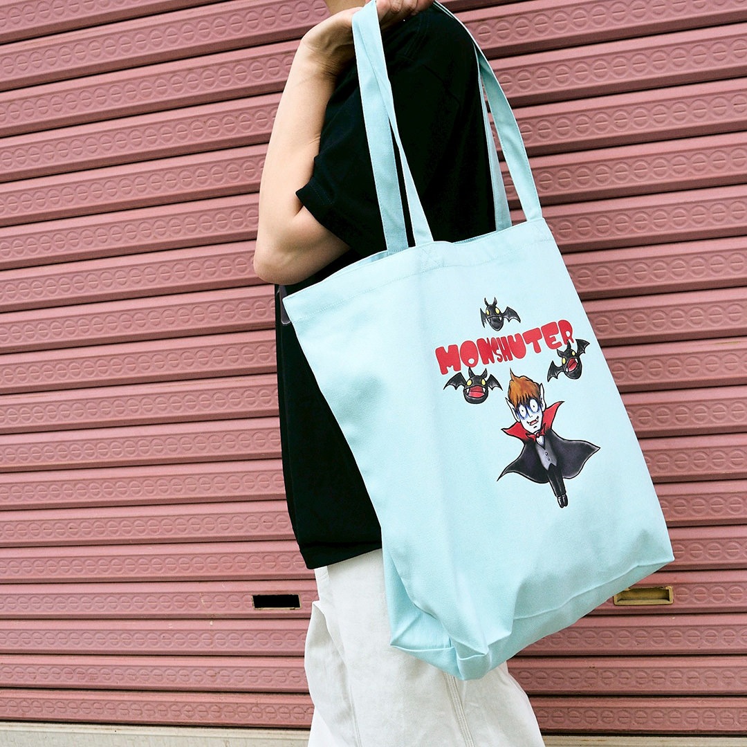＜受注生産＞MONSHUTER DRACULA CANVAS TOTE BAG【LIGHT BLUE】