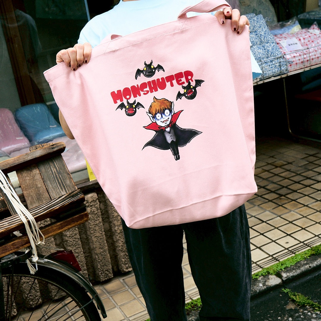 ＜受注生産＞MONSHUTER DRACULA CANVAS TOTE BAG【PINK】